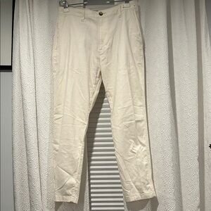 Hollister Slim Straight Epic Flex Linen Cotton Blend White Pants